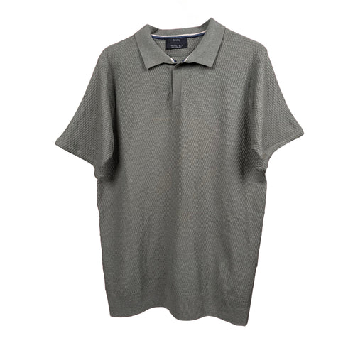 Textured short sleeve polo shirt